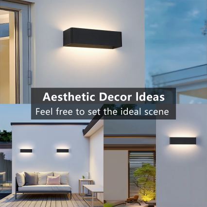 Brilagi - LED Vanjska zidna svjetiljka DONNANI LED/12W/230V 30 cm crna IP44