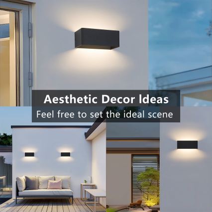 Brilagi - LED vanjska zidna svjetiljka DONNANI LED/7W/230V 20 cm crna IP44