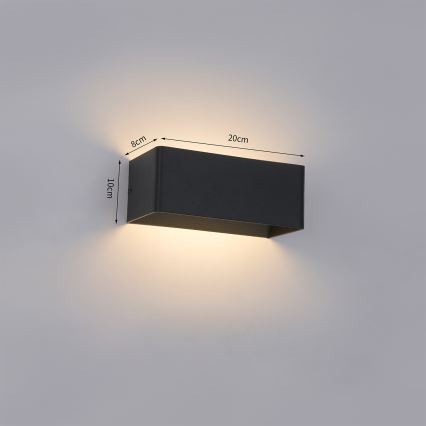 Brilagi - LED vanjska zidna svjetiljka DONNANI LED/7W/230V 20 cm crna IP44
