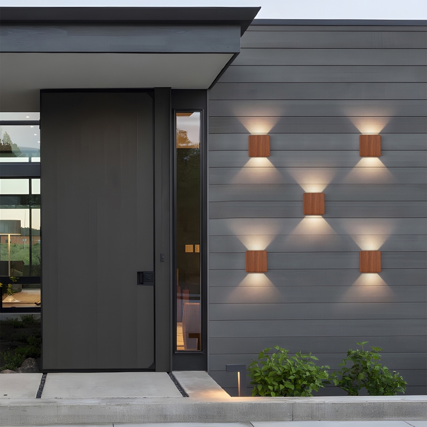 Brilagi - LED vanjska zidna svjetiljka DOUBLERAY LED/6W/230V drveni dekor IP54