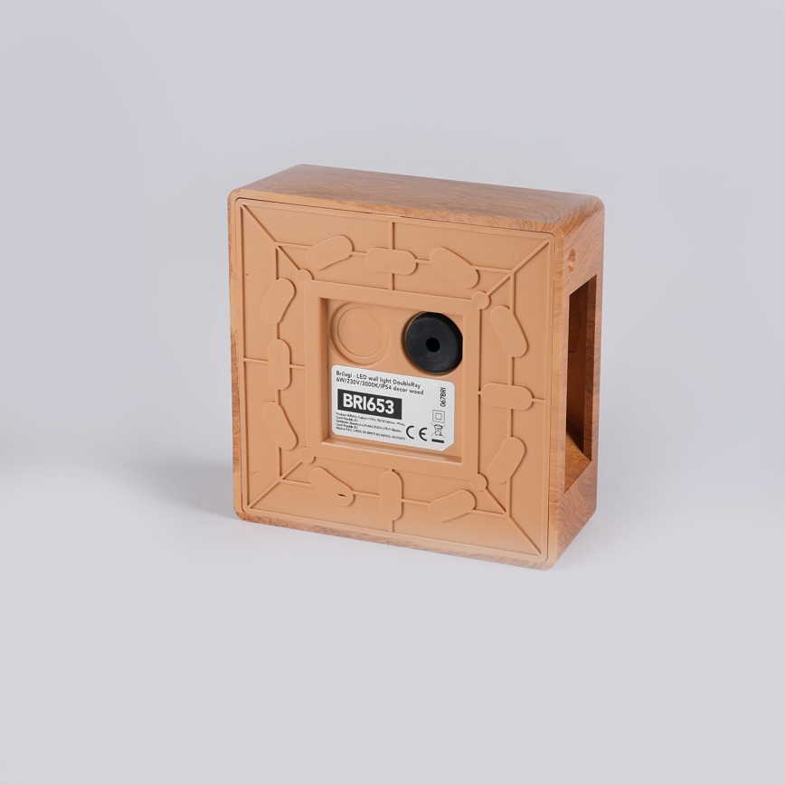 Brilagi - LED vanjska zidna svjetiljka DOUBLERAY LED/6W/230V drveni dekor IP54