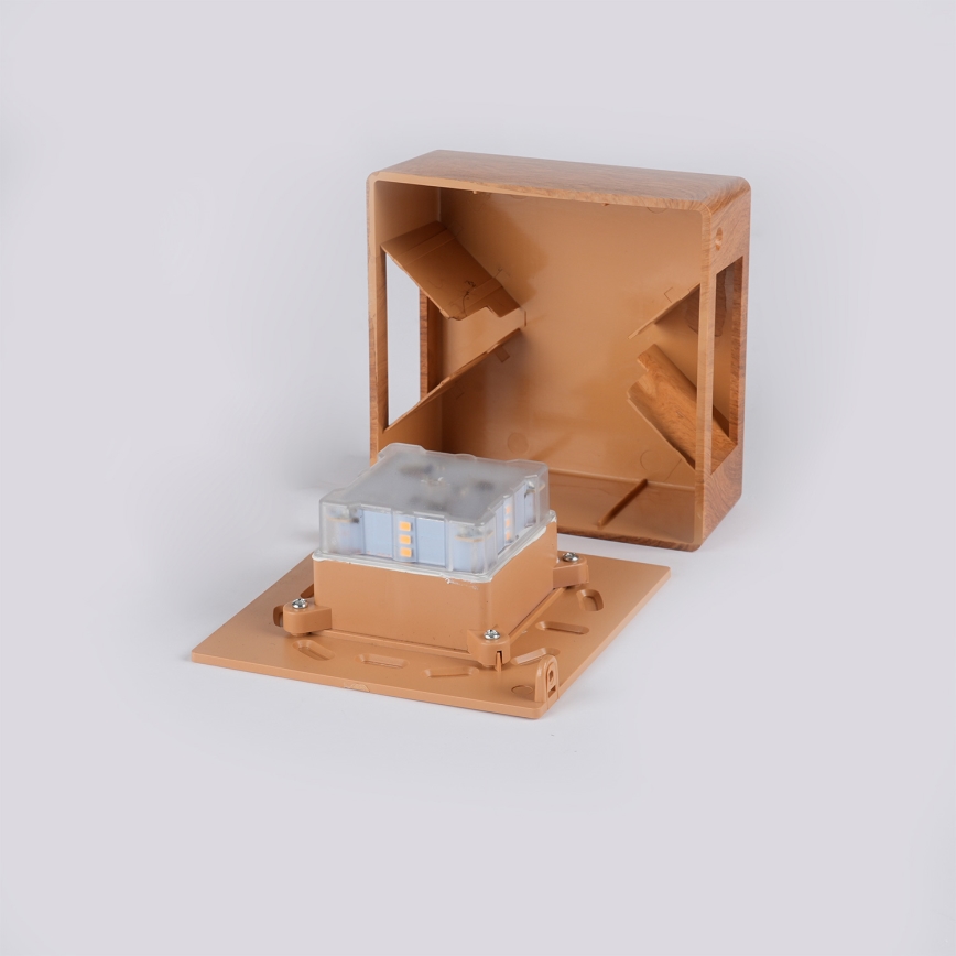 Brilagi - LED vanjska zidna svjetiljka DOUBLERAY LED/6W/230V drveni dekor IP54