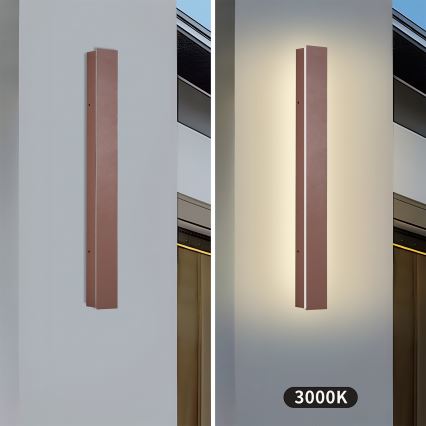 Brilagi - LED vanjsko zidno svjetlo LINEAR LED/12W/230V 3000K IP65 50 cm smeđa CRI 90
