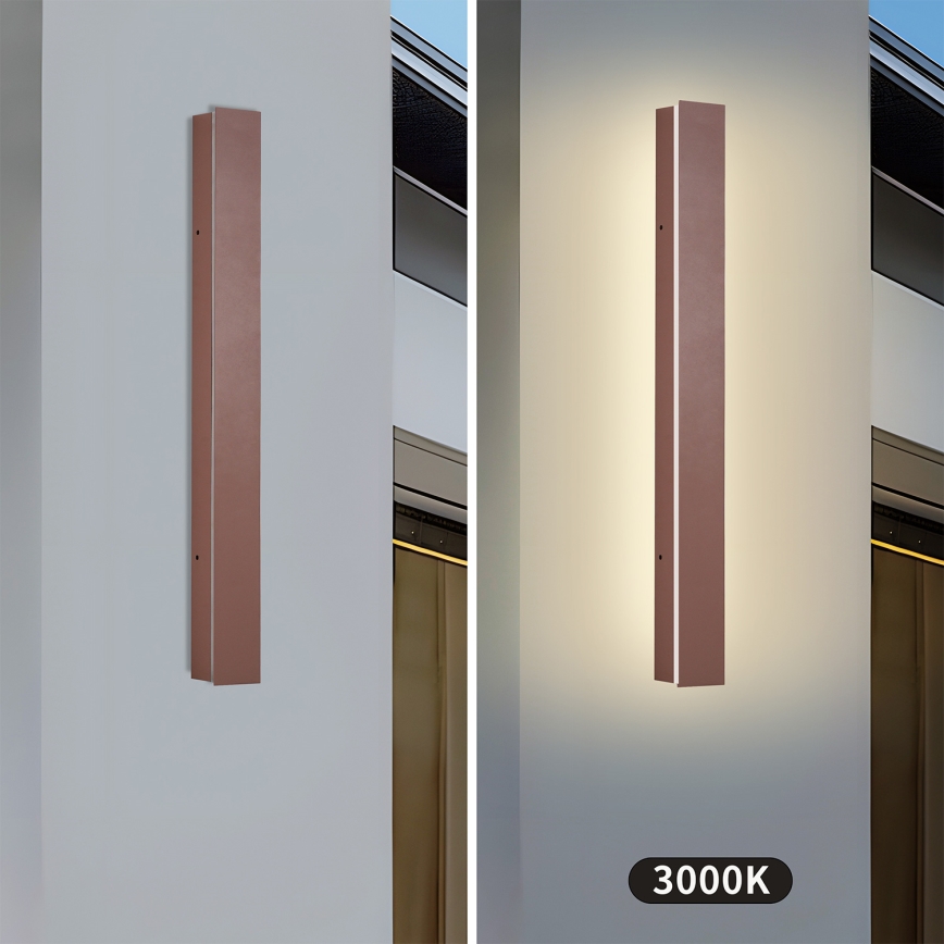 Brilagi - LED vanjsko zidno svjetlo LINEAR LED/12W/230V 3000K IP65 50 cm smeđa CRI 90