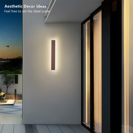 Brilagi - LED vanjsko zidno svjetlo LINEAR LED/12W/230V 3000K IP65 50 cm smeđa CRI 90