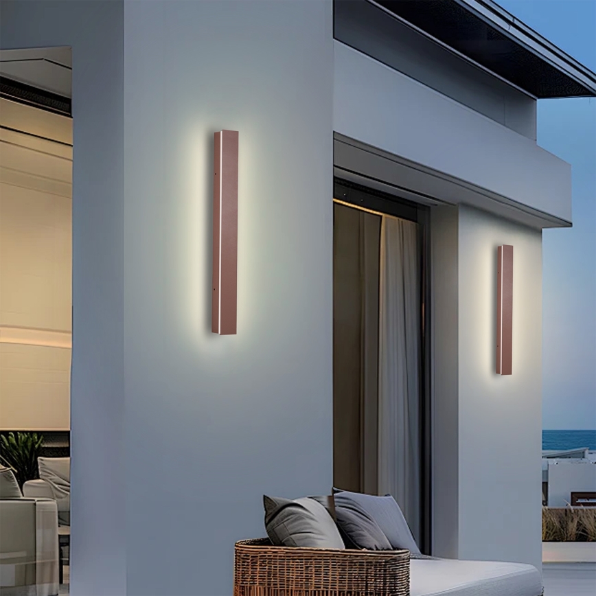 Brilagi - LED vanjsko zidno svjetlo LINEAR LED/12W/230V 3000K IP65 50 cm smeđa CRI 90