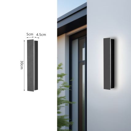 Brilagi - LED vanjsko zidno svjetlo LINEAR LED/8W/230V 4000K IP65 30 cm antracit CRI 90