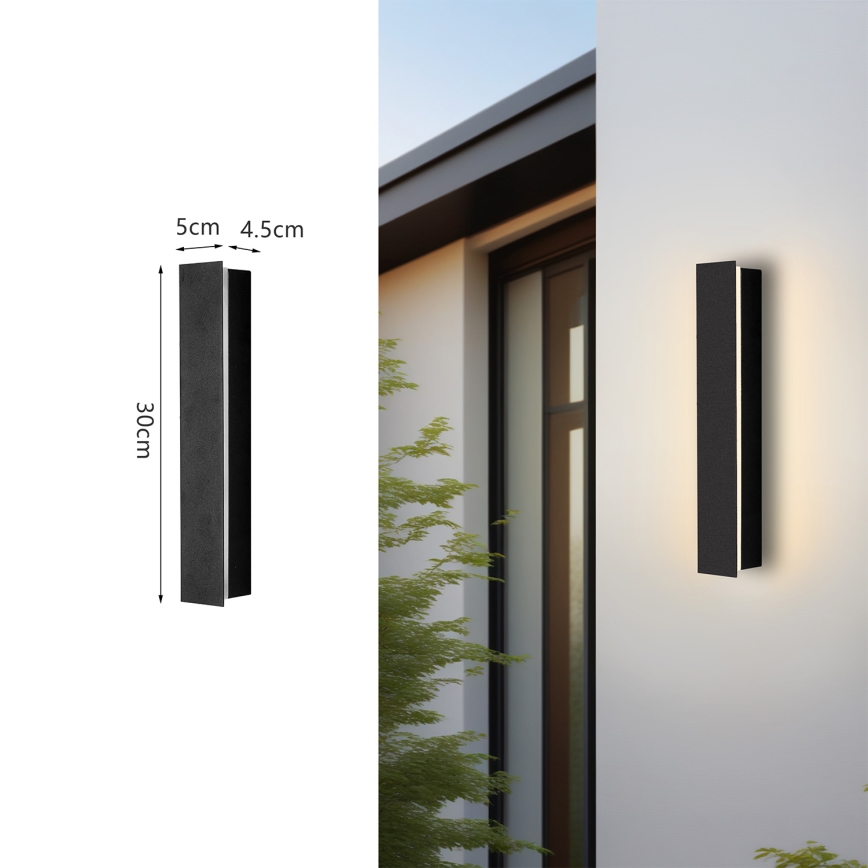 Brilagi - LED vanjska zidna svjetiljka LINEAR LED/8W/230V 4000K IP65 30 cm crna CRI 90
