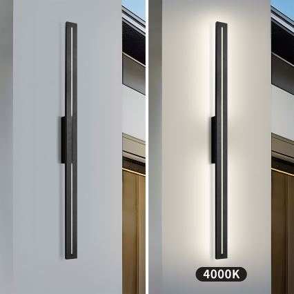 Brilagi - LINEO vanjsko LED zidno svjetlo 24W/230V 4000K IP65 100 cm crno CRI 90