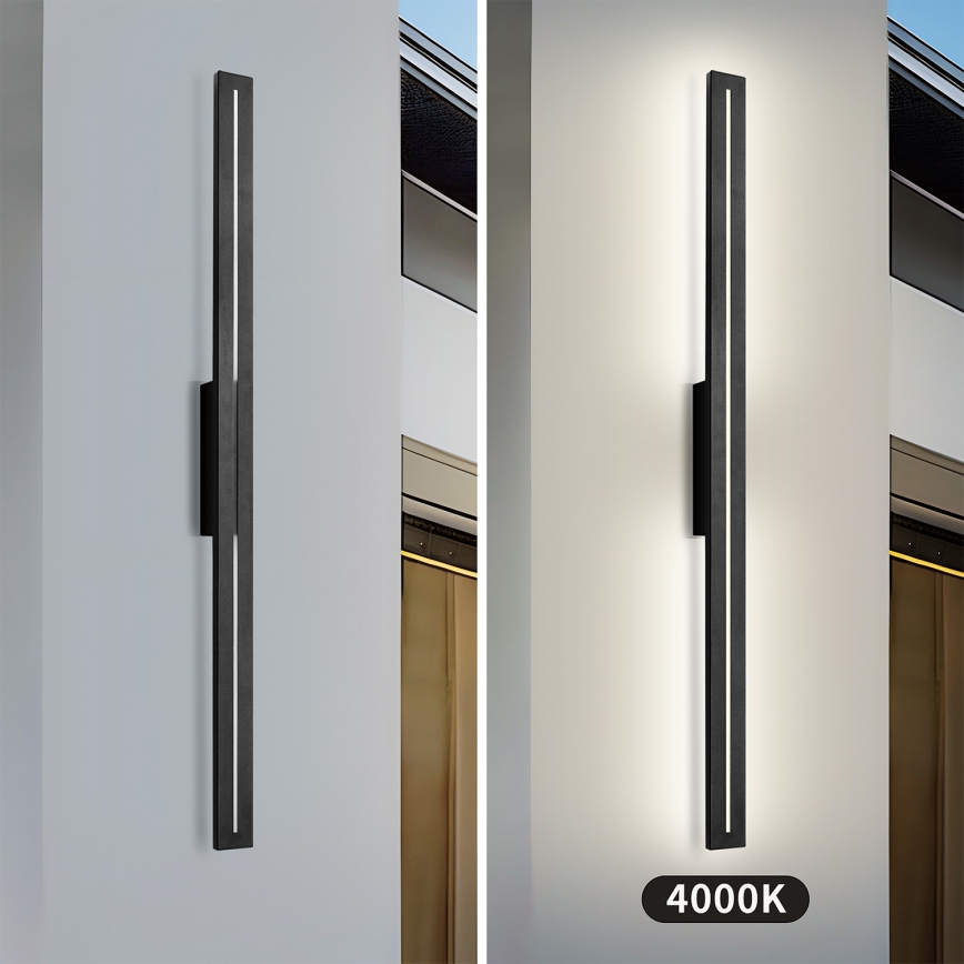 Brilagi - LINEO vanjsko LED zidno svjetlo 24W/230V 4000K IP65 100 cm crno CRI 90