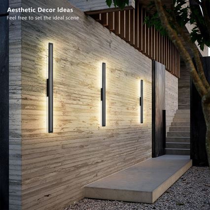 Brilagi - LINEO vanjsko LED zidno svjetlo 24W/230V 4000K IP65 100 cm crno CRI 90