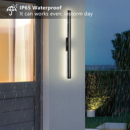 Brilagi - LINEO vanjsko LED zidno svjetlo 24W/230V 4000K IP65 100 cm crno CRI 90