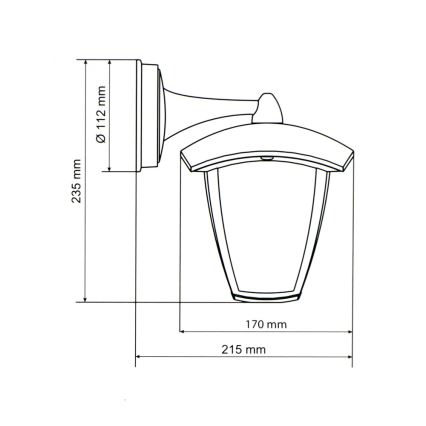 Brilagi - LED Vanjska zidna svjetiljka LUNA 1xE27/60W/230V IP44