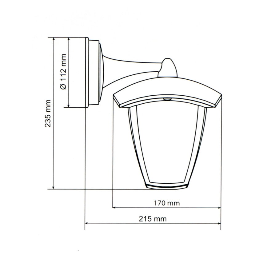 Brilagi - LED Vanjska zidna svjetiljka LUNA 1xE27/60W/230V IP44