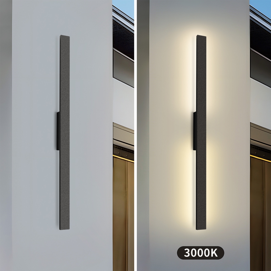 Brilagi - LED vanjska zidna svjetiljka LUNA LED/24W/230V 3000K IP65 100 cm crna
