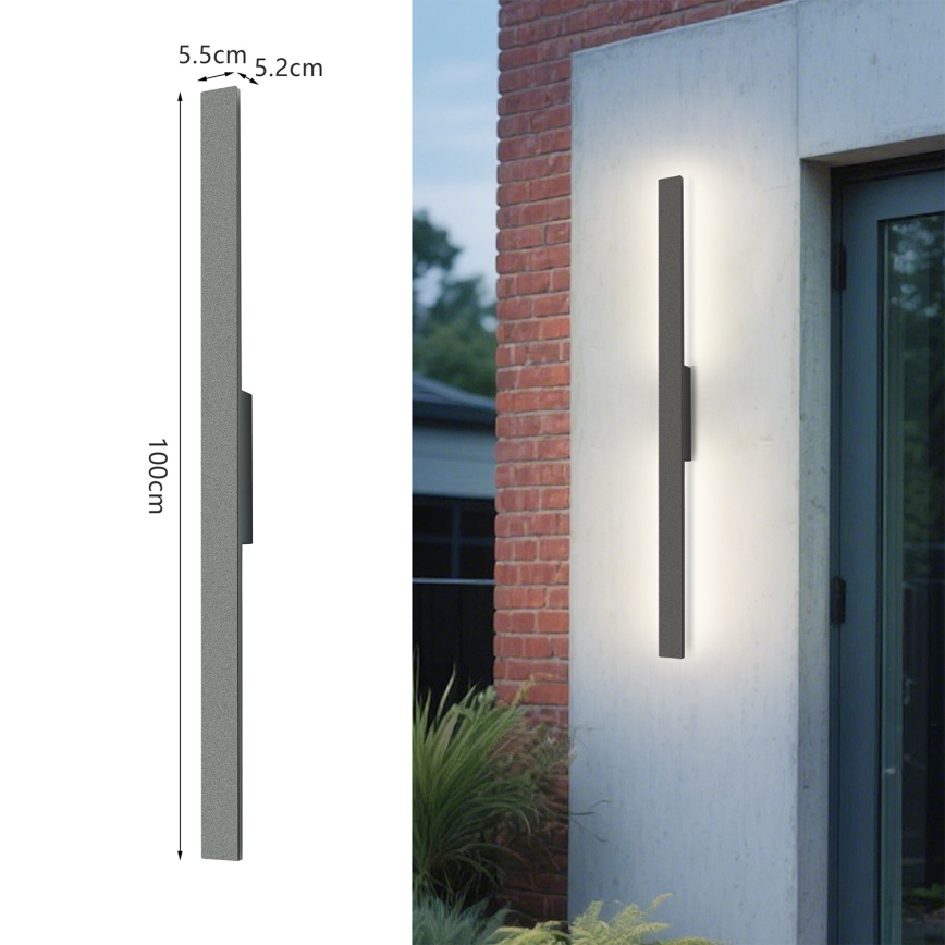 Brilagi - LED vanjsko zidno svjetlo LUNA LED/24W/230V 4000K IP65 100 cm antracit CRI 90