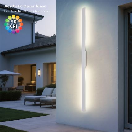Brilagi - LED vanjsko zidno svjetlo LUNA LED/30W/230V 3000K IP65 150 cm bijela CRI 90