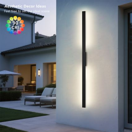 Brilagi - LED Vanjsko zidno svjetlo LUNA LED/30W/230V 3000K IP65 150 cm crno CRI 90