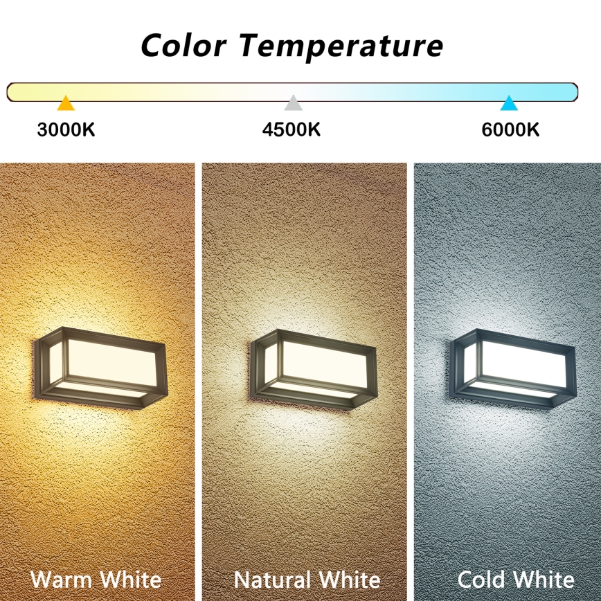 Brilagi - LED vanjska zidna svjetiljka PARKER LED/12W/230V 3000/4500/6000K antracit IP44