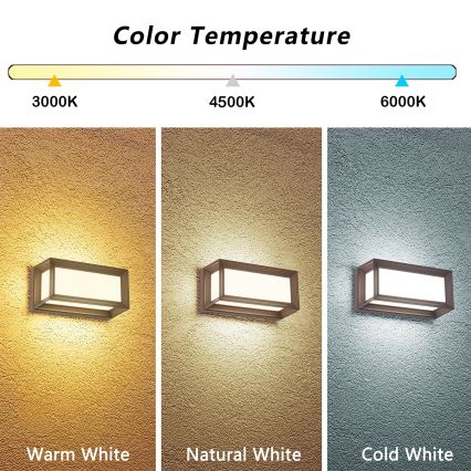 Brilagi - LED vanjsko zidno svjetlo PARKER LED/12W/230V 3000/4500/6000K smeđa IP44
