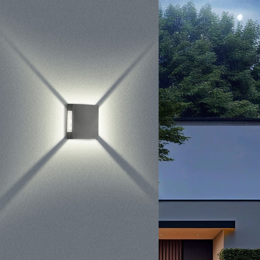 Brilagi - LED vanjska zidna svjetiljka QUADRAY LED/4W/230V antracitna IP65