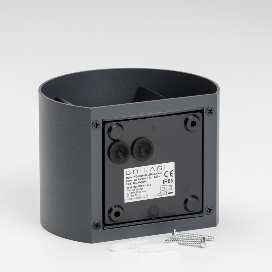 Brilagi - LED Vanjska zidna svjetiljka RONDO LED/6W/230V antracit IP54
