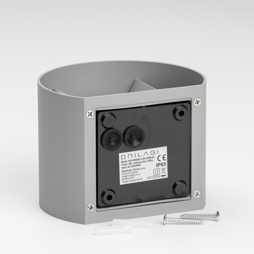 Brilagi - LED Vanjska zidna svjetiljka RONDO LED/6W/230V siva IP54
