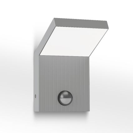 Brilagi - LED vanjsko zidno svjetlo sa senzorom RIANO LED/8W/230V srebrno IP65