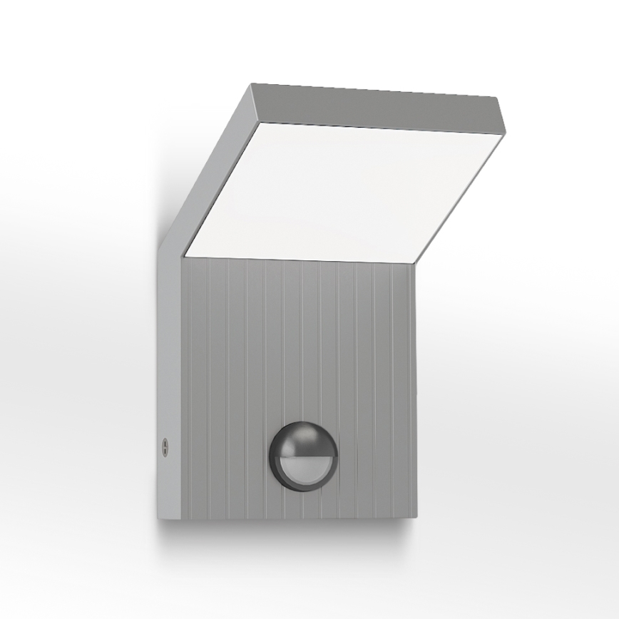 Brilagi - LED vanjsko zidno svjetlo sa senzorom RIANO LED/8W/230V srebrno IP65