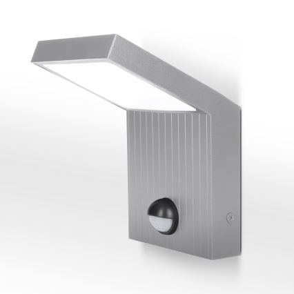 Brilagi - LED vanjsko zidno svjetlo sa senzorom RIANO LED/8W/230V srebrno IP65