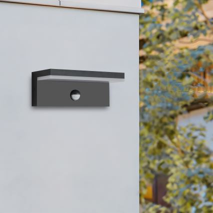 Brilagi - LED vanjsko zidno svjetlo sa senzorom TESSI LED/10W/230V crna IP54