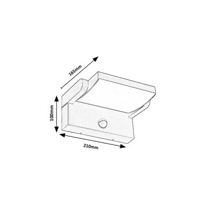 Brilagi - LED Vanjska zidna svjetiljka sa senzorom ANKLE LED/18W/230V 3000K IP65 antracit