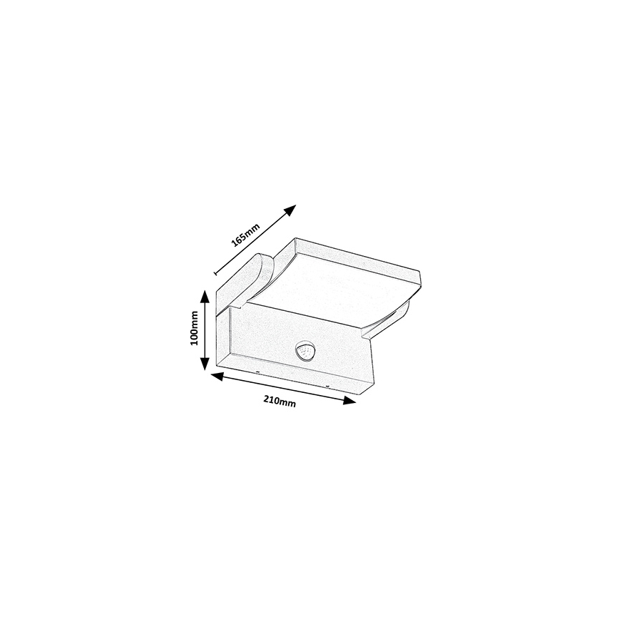 Brilagi - LED Vanjska zidna svjetiljka sa senzorom ANKLE LED/18W/230V 3000K IP65 antracit