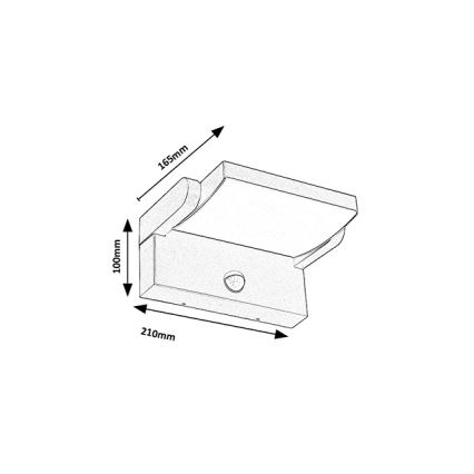 Brilagi - LED Vanjska zidna svjetiljka sa senzorom ANKLE LED/18W/230V 4000K IP65 antracit
