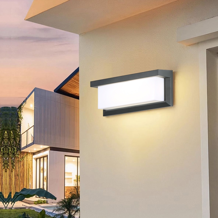 Brilagi - LED Vanjska zidna svjetiljka sa senzorom BRICKY LED/12W/230V antracit IP54