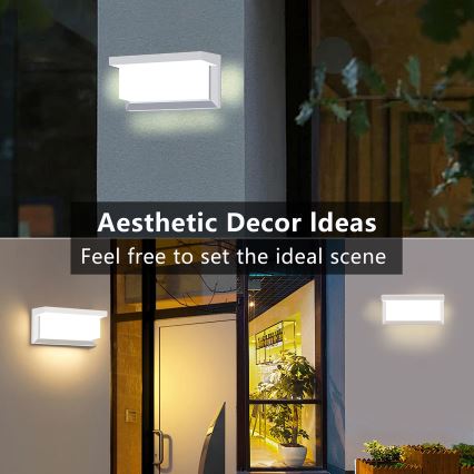 Brilagi - LED Vanjska zidna svjetiljka sa senzorom BRICKY LED/12W/230V bijela IP54