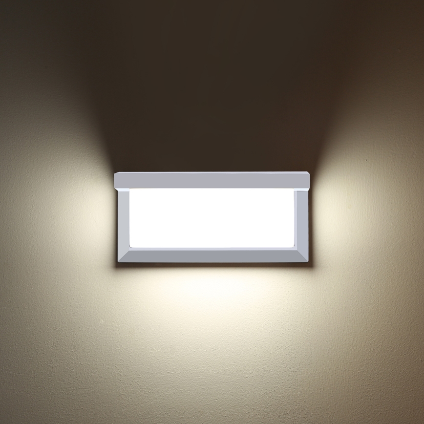Brilagi - LED Vanjska zidna svjetiljka sa senzorom BRICKY LED/12W/230V bijela IP54