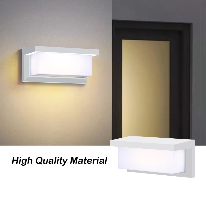 Brilagi - LED Vanjska zidna svjetiljka sa senzorom BRICKY LED/12W/230V bijela IP54