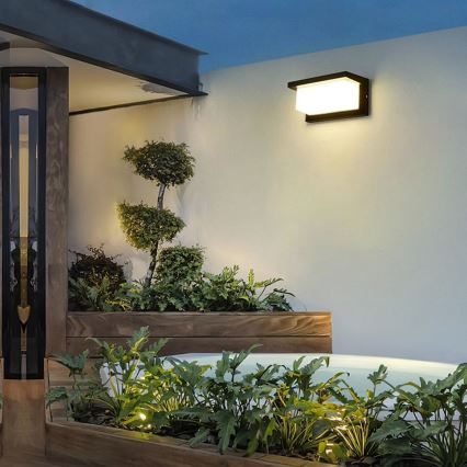 Brilagi - LED Vanjska zidna svjetiljka sa senzorom BRICKY LED/12W/230V crna IP54