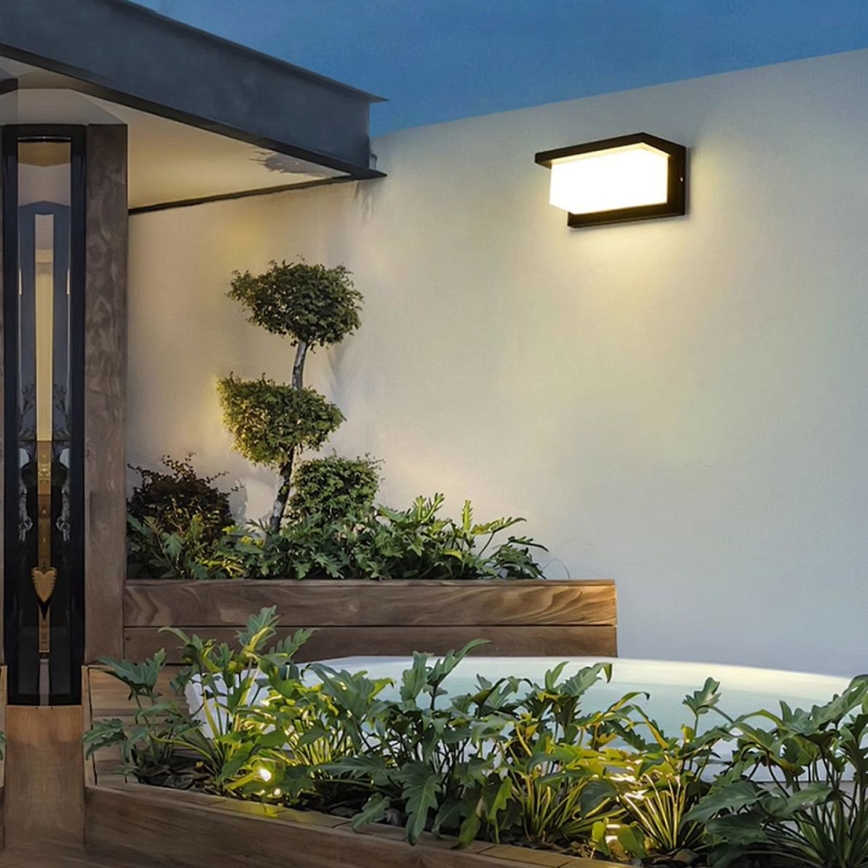 Brilagi - LED Vanjska zidna svjetiljka sa senzorom BRICKY LED/12W/230V crna IP54