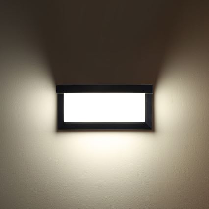 Brilagi - LED Vanjska zidna svjetiljka sa senzorom BRICKY LED/12W/230V crna IP54