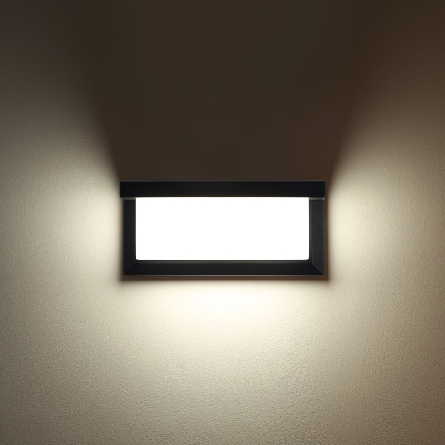 Brilagi - LED Vanjska zidna svjetiljka sa senzorom BRICKY LED/12W/230V crna IP54