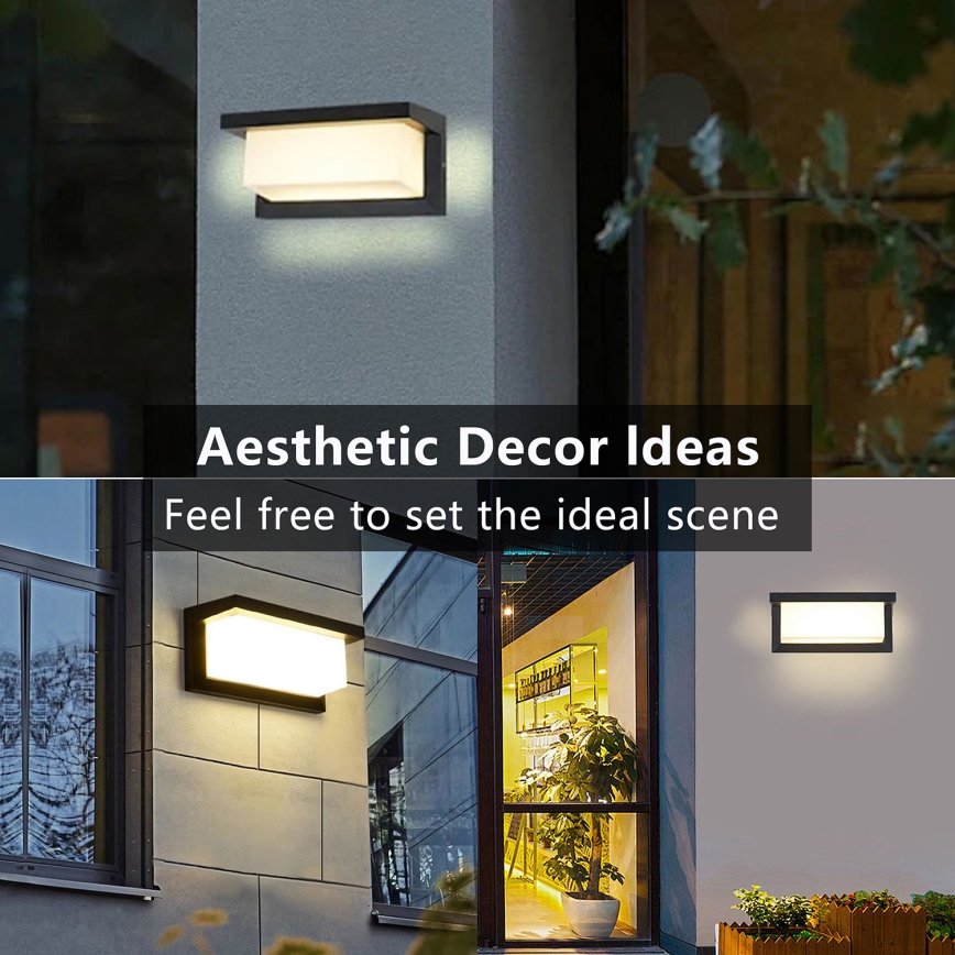 Brilagi - LED Vanjska zidna svjetiljka sa senzorom BRICKY LED/12W/230V crna IP54