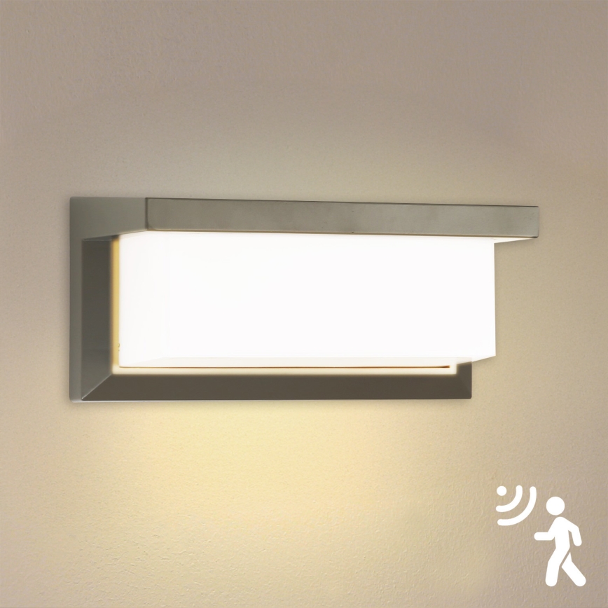 Brilagi - LED Vanjska zidna svjetiljka sa senzorom BRICKY LED/12W/230V siva IP54