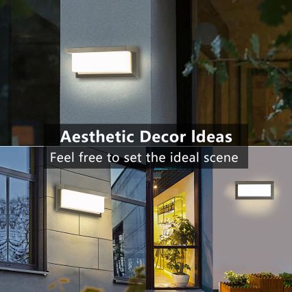 Brilagi - LED Vanjska zidna svjetiljka sa senzorom BRICKY LED/12W/230V siva IP54