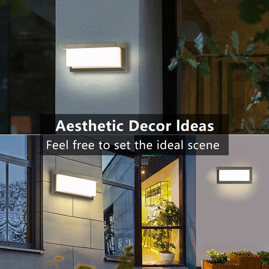 Brilagi - LED Vanjska zidna svjetiljka sa senzorom BRICKY LED/12W/230V siva IP54