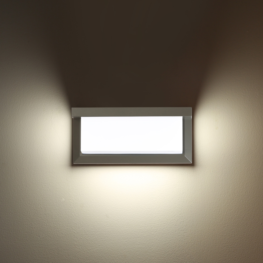 Brilagi - LED Vanjska zidna svjetiljka sa senzorom BRICKY LED/12W/230V siva IP54