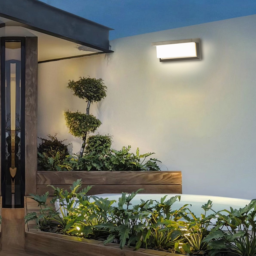 Brilagi - LED Vanjska zidna svjetiljka sa senzorom BRICKY LED/12W/230V siva IP54
