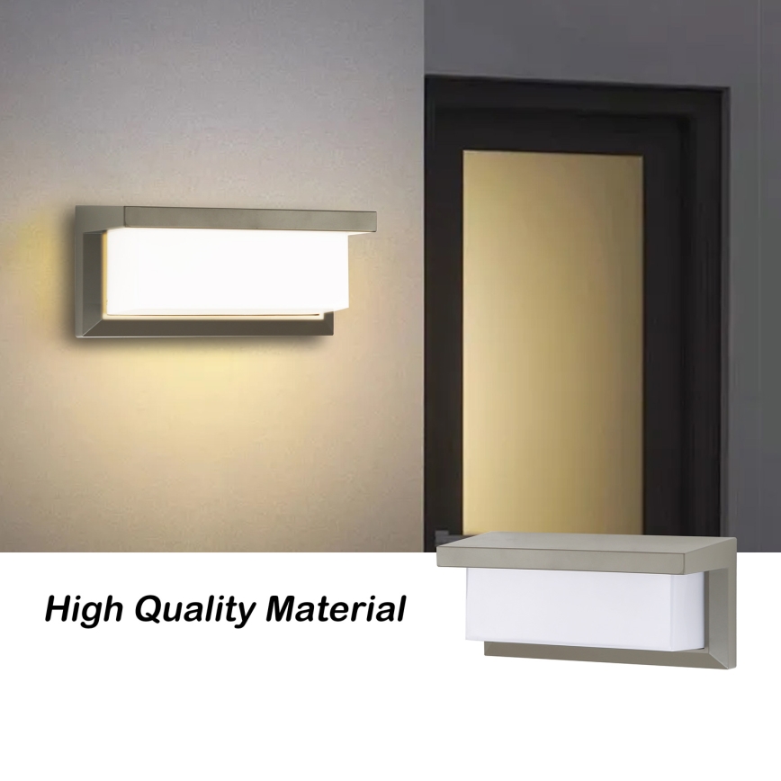 Brilagi - LED Vanjska zidna svjetiljka sa senzorom BRICKY LED/12W/230V siva IP54