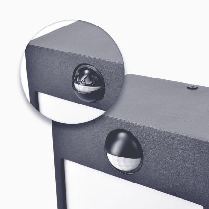 Brilagi - LED Vanjska zidna svjetiljka sa senzorom TERNI LED/12W/230V antracit IP44